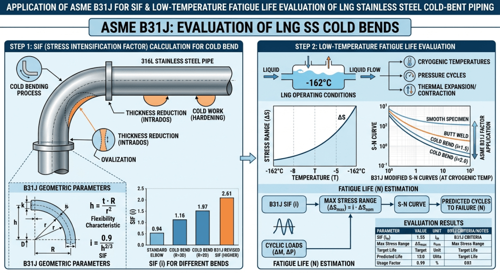 應用 ASME B31J 規範於 LNG 不銹鋼管線冷作彎管之應力強度因子與低溫疲勞壽命評估 (Application of ASME ...